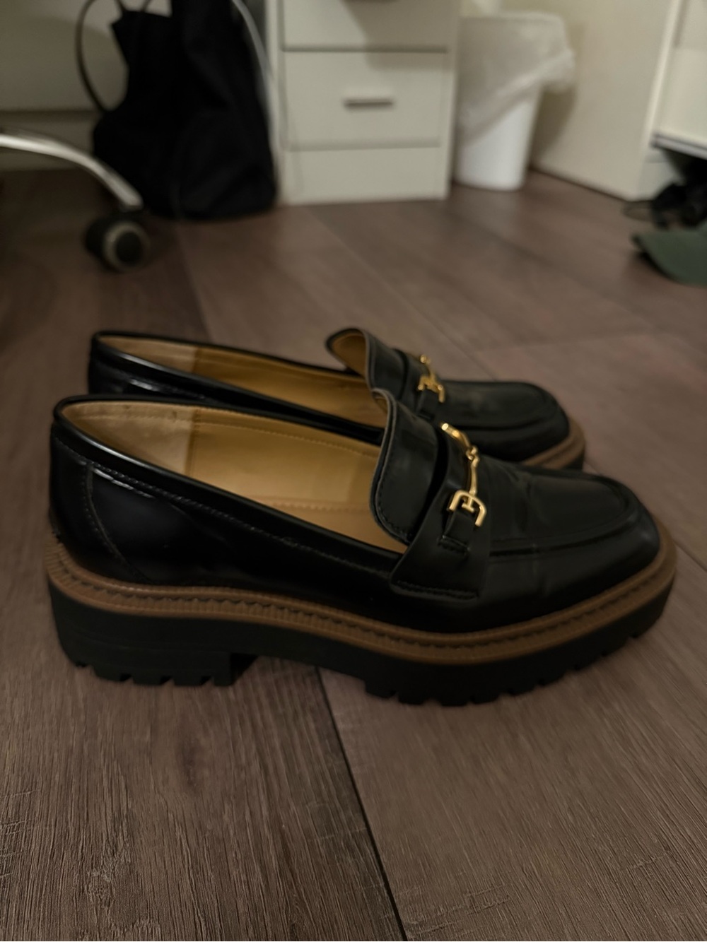 Sam Edelman Laurs Black Platform Loafers Size 7